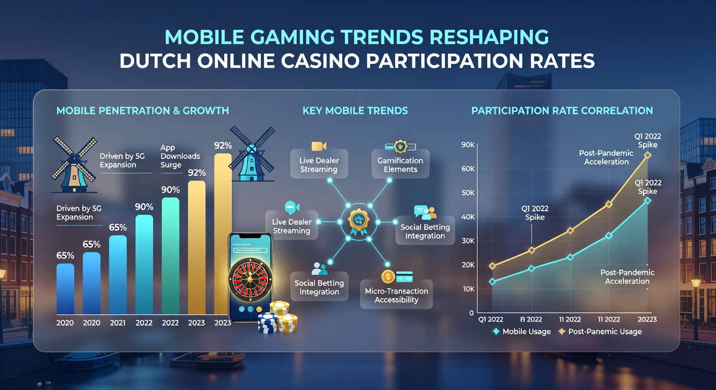 Deelnamecijfers online casino's via mobiel in Nederland