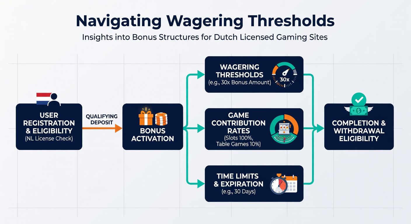 Diagram met voorbeelden van bonusstructuren en inzetdrempels bij vergunde Nederlandse goksites